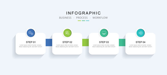 Vector Infographic label design template with icons and 4 options or steps. for your business data. Vector Illustration.