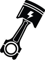 Dynamic piston with lightning bolt icon vector for automotive and energy concepts