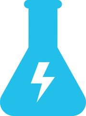 Energetic laboratory flask vector illustration symbol for power and science innovation