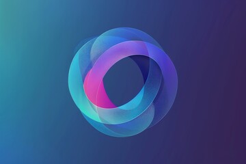 Abstract circular logo design in blue and purple gradient