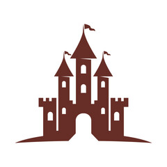 Obraz premium Castle building logo design