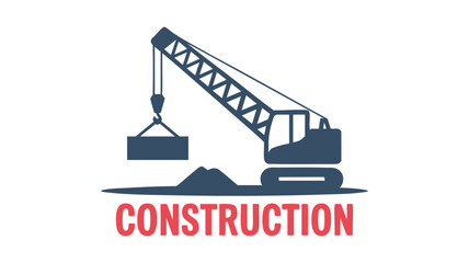 Heavy duty crane lifting construction materials in an industrial site scene