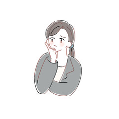 困っている，悩んでいる女性