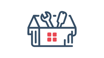 Home repair tools logo design concept for construction and maintenance services