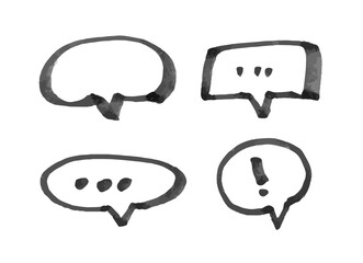 Vector set of speech bubbles. Hand drawn marker stroke doodles, comic dialog balloons, and talk cloud shapes. Rough textured sketch style for comic book