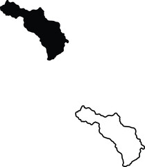 Black silhouette and outline illustrations showcase the geographic shape of the Samara Oblast region