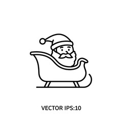 Santa Claus in a Sleigh Icon.