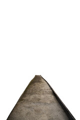 cutout of an old dark concrete walkway path in a rural area isolated transparent png