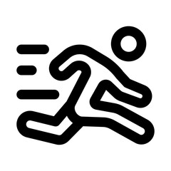 Flat Minimal Running Icons. Modern illustrations of athletes, tracks, shoes, and fitness design.