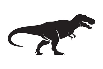 Tyrannosaurus Rex Dinosaur Silhouette Vector | Prehistoric Animal Illustration Design
