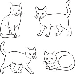 Line art cats vector