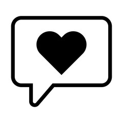 Heart Chat Bubble Icon Illustration
