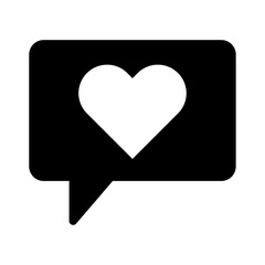 Heart Chat Bubble Icon Illustration