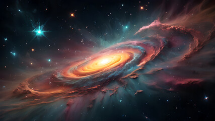 Background with multi-colored bright lines	