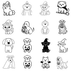 Halloween dogs coloring pages cute dog halloween costumes for kids printable halloween dog coloring sheets