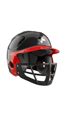 Red Baseball Helmet with Facemask Isolated - Catcher's Gear, Player Protection, Sports Safety, Youth Baseball