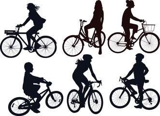Fototapeta premium silhouette of a man riding a bicycle