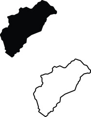 Geographical representation of Halland County in Sweden showing both filled and outlined boundaries