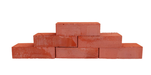Obraz premium Solid fireproof clay bricks, isolated on a white background. 3D illustration.