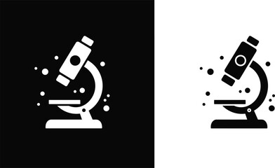 Microscope icon design for science and research, laboratory equipment illustration, biology education symbol, medical analysis and innovation concept vector