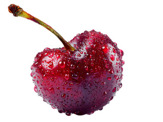 wet cherry red fruit water drops