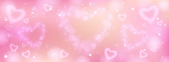 A soft pink background with heart flares surrounded by bokeh sparkles, creating a dreamy and romantic glow. Perfect for wedding photography overlays, dreamy Valentine s Day designs, or adding a