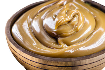 dulce de leche, Brazilian sweet made with condensed milk, used as a filling for cakes, isolated white background