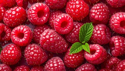 Closeup of fresh raspberries, background