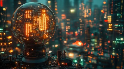 Futuristic city sphere