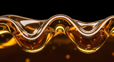 Swirling golden liquid abstract background