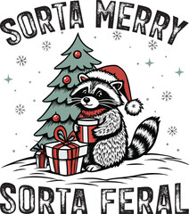 SORTA MERRY SORTA FERAL TYPHOGRAPHY T-SHIRT DESIGN