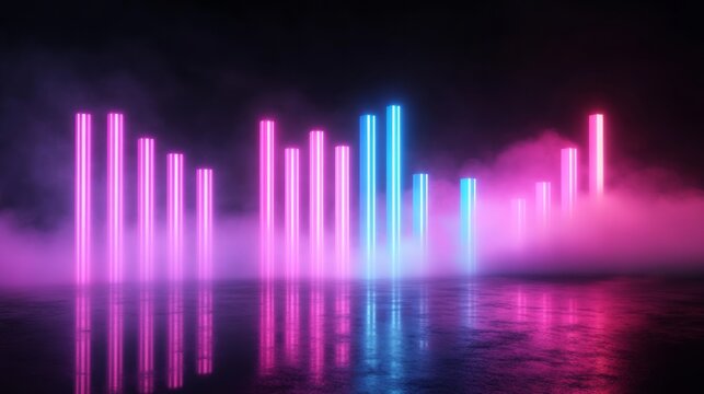 A dynamic blend of futuristic sounds and vibrant visuals fills a neonlit dance club captivating the audience and turning the crowds experience into an electrifying celebration of music and performance