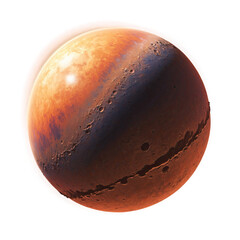 desert planet alien globe isolated red orange sunlight shadow