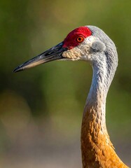 Close-up of crane's head and neck