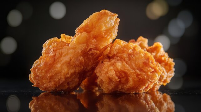 Crispy fried chicken golden delicious, is a universally loved snack for all ages. Whether at a picnic, party, or family gathering, it brings joy and satisfaction, making it an unforgettable experience - Powered by Adobe