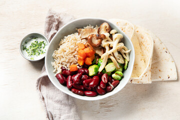 Healthy vegan food.
