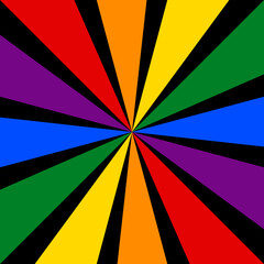 Vibrant rainbow swirl pattern with black background