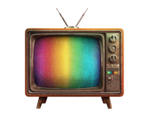 Vintage TV with colorful static (1)