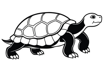 Set of silhouette turtles in various poses on white background.
