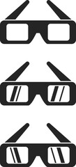 Stylish cinema 3d glasses eyewear icon design