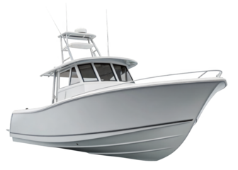fishing boat isolated on a transparent background.