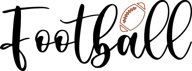 Football typography clip art design on plain white transparent isolated background for card, shirt, hoodie, sweatshirt, apparel, card, tag, mug, icon, poster or badge