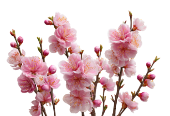 Delicate pink blossoms on dark background