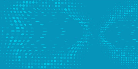 Halftone dots on blue background. Comic pop art style blank layout. Template design for comic book, presentation, sale or web banner. Vector illustration