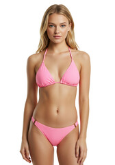Obraz premium Woman in pink bikini isolated