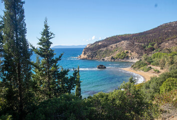 Naklejka premium Izmir Seferihisar Hearted Bay (KALPLI KOY)