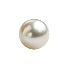 Round, lustrous pearl, white with subtle iridescence