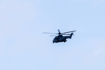 helicopter flying in the sky