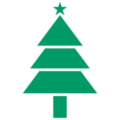 green silhouette christmas tree icon