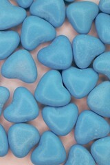 Blue hearts on a soft background: a vivid symbol of love, tenderness, and modern aesthetics for festive and emotional content